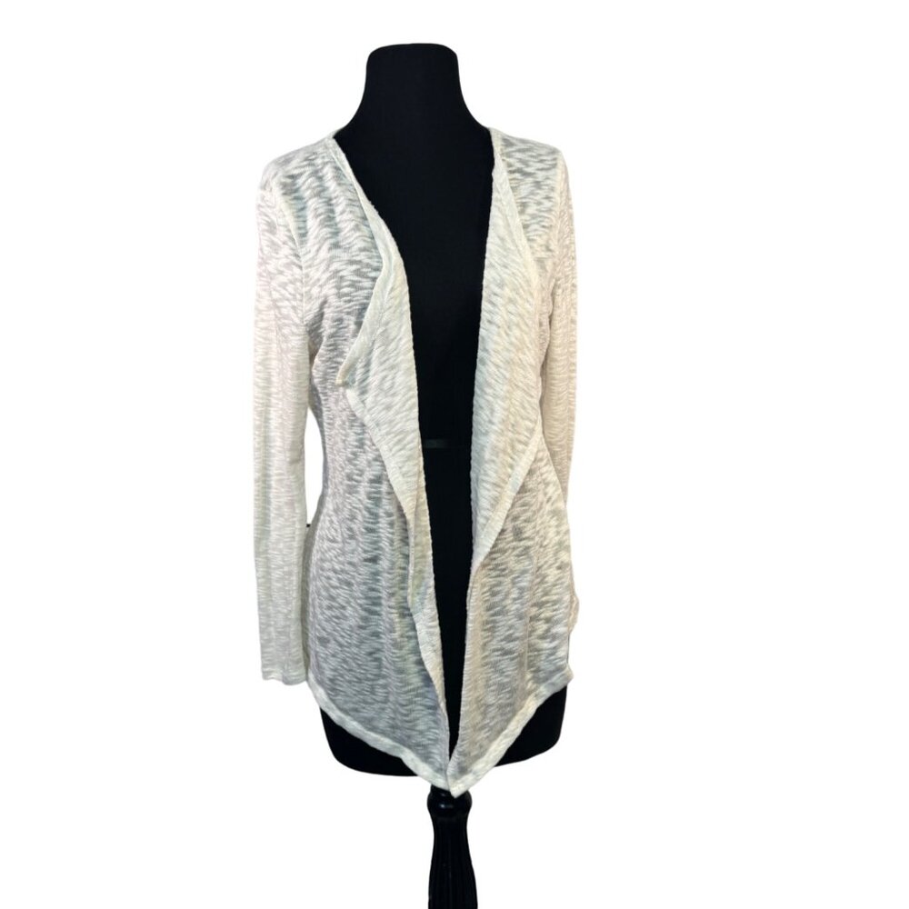 Fasis Size Medium Lace Back Knit Cardigan Sweater White
